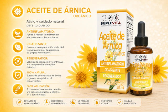 Aceite de Árnica Suplevita | Bienestar Muscular y Relajación Natural