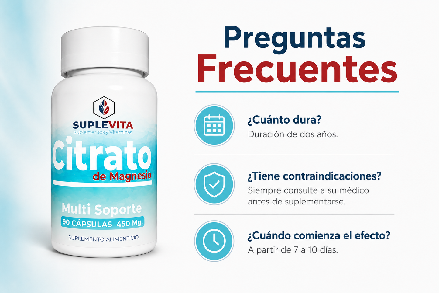 Citrato De Magnesio Suplevita 90 Cápsulas Biorregulador