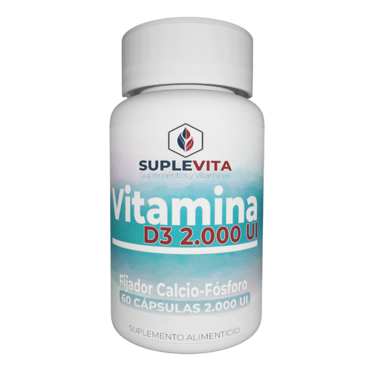 Vitamina D3 2.000 Ui, Fijacion De Ca, Salud Ósea