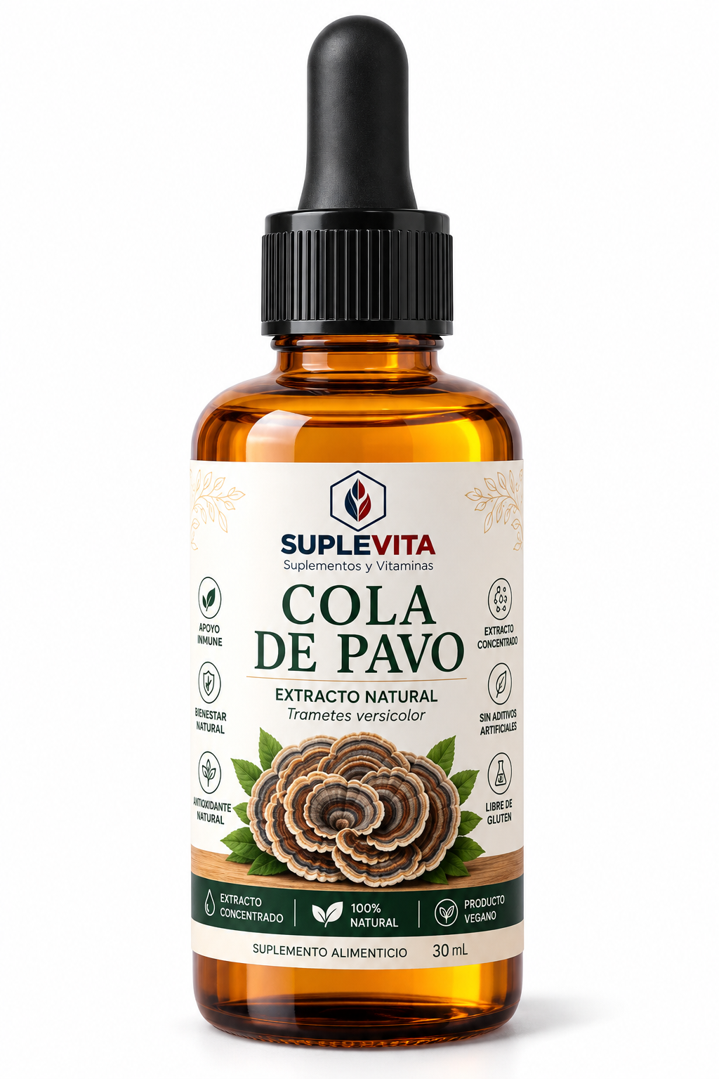 Cola De Pavo, Extracto Dual 2:1, 30 Ml Suplevita