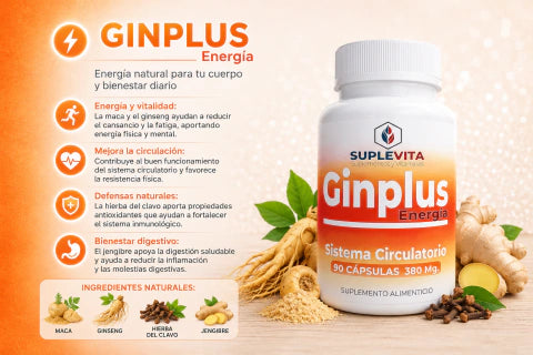 GinPlus Suplevita | Energizante Adaptógeno y Activación Mental