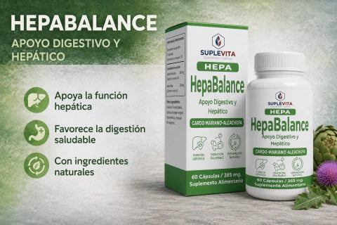 HepaBalance Suplevita | Cardo Mariano, Alcachofa y Boldo 60 Cápsulas