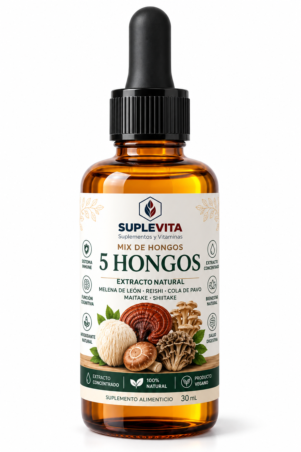 Mix 5 Hongos Extracto Dual | 30 Ml | Suplevita