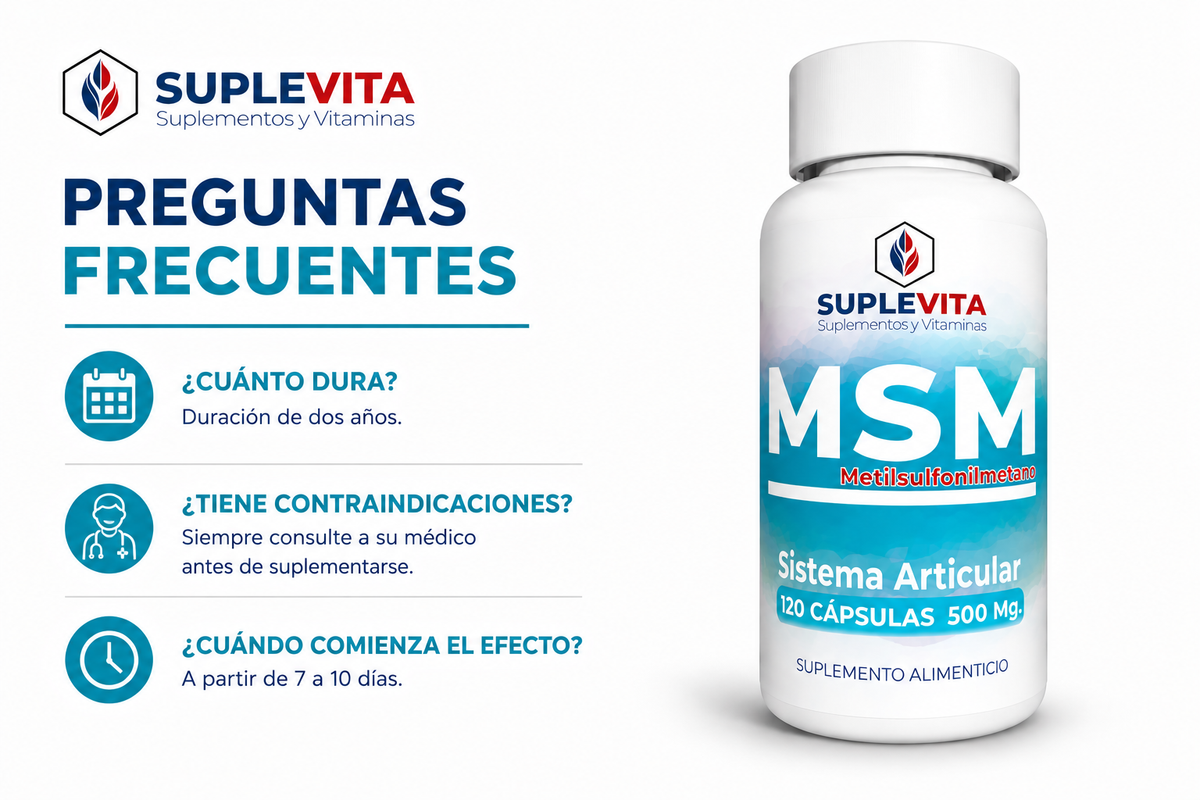 Msm Metilsulfonilmetano Articulaciones Movilidad 120 Caps