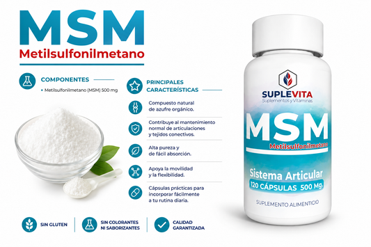 Msm Metilsulfonilmetano Articulaciones Movilidad 120 Caps