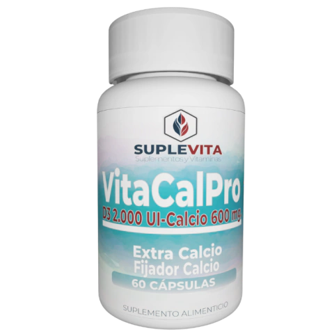 VitacalPro Calcio 600 + Vitamina D3 2.000 UI | Salud Ósea Suplevita