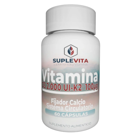Vitamina D3 + K2 Suplevita | Fijador de Calcio y Bienestar Circulatorio